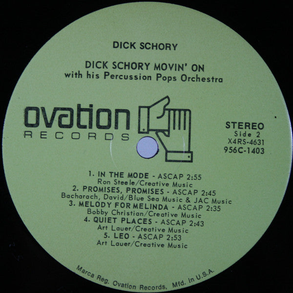 Dick Schory's Percussion Pops Orchestra : Movin' On (LP, Album)