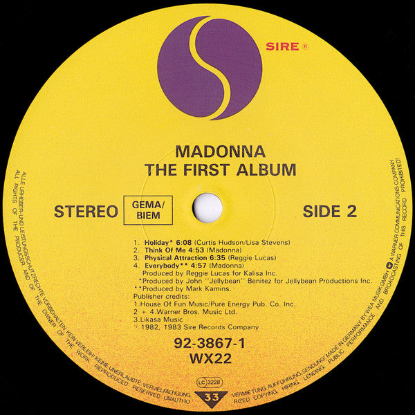 Madonna : The First Album (LP, Album, RE)