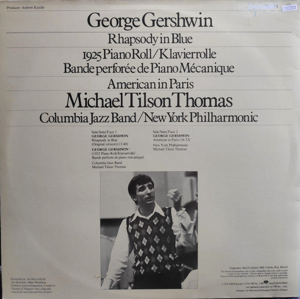 George Gershwin Accompanied By Michael Tilson Thomas Conducting The Columbia Jazz Band : Rhapsody In Blue - The 1925 Piano Roll (LP, Quad, Gat)