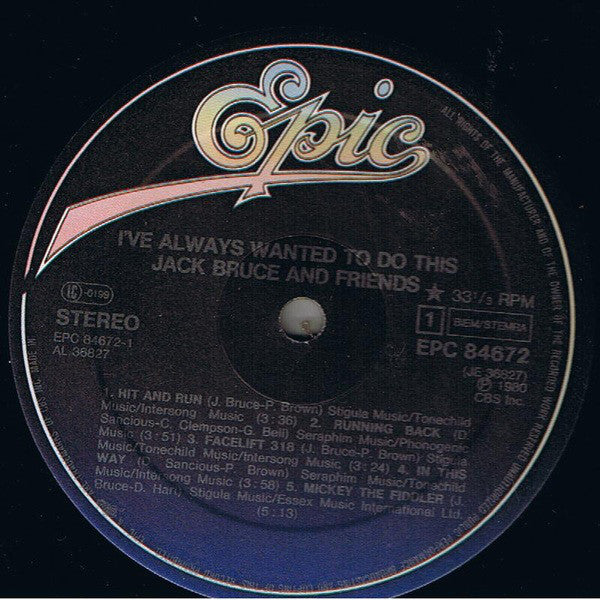 Jack Bruce And Friends : I've Always Wanted To Do This (LP, Album)