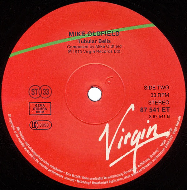 Mike Oldfield : Tubular Bells (LP, Album, RE)