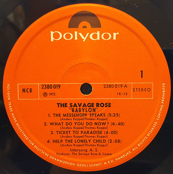 Savage Rose : Babylon (LP, Album)