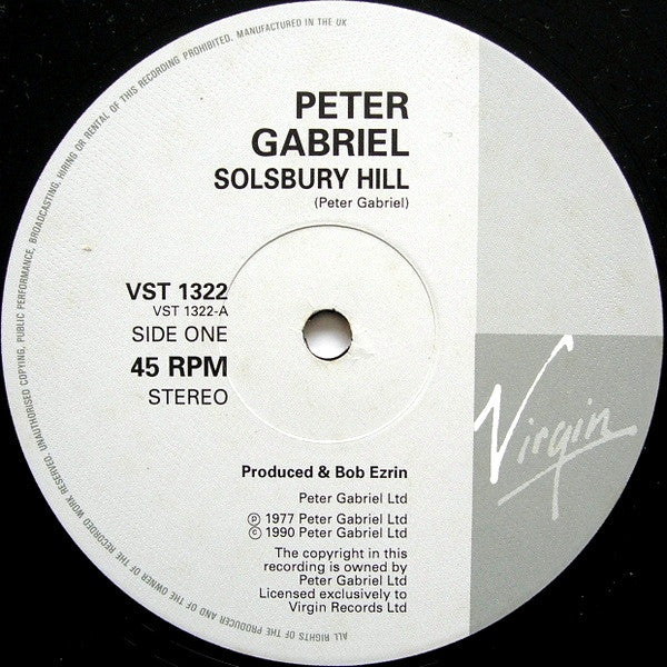 Peter Gabriel : Solsbury Hill / Shaking The Tree / Games Without Frontiers (12")