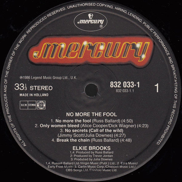 Elkie Brooks : No More The Fool (LP, Album)