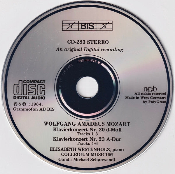Wolfgang Amadeus Mozart, Collegium Musicum Copenhagen, Michael Schønwandt, Elisabeth Westenholz : Piano Concertos Nos. 20 And 23 (CD)