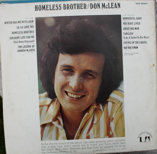 Don McLean : Homeless Brother (LP, Album)