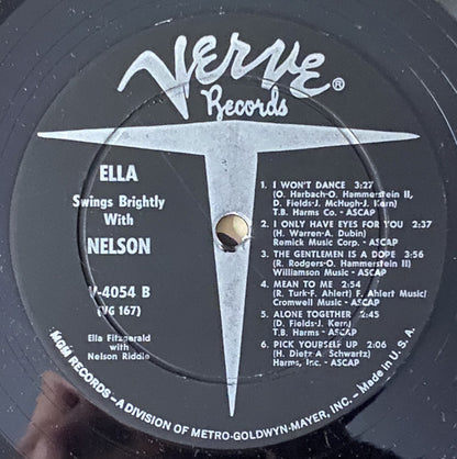Ella Fitzgerald - Nelson Riddle : Ella Swings Brightly With Nelson (LP, Album, Mono, Wad)