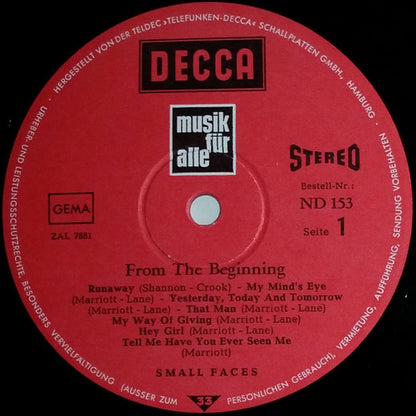 Small Faces : From The Beginning (LP, Comp)