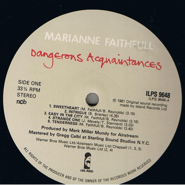 Marianne Faithfull : Dangerous Acquaintances (LP, Album)