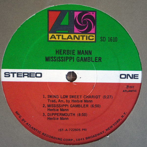 Herbie Mann : Mississippi Gambler (LP, Album, PR)