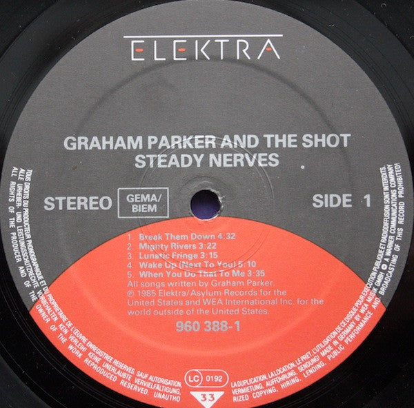 Graham Parker And The Shot : Steady Nerves (LP, Album, Tel)