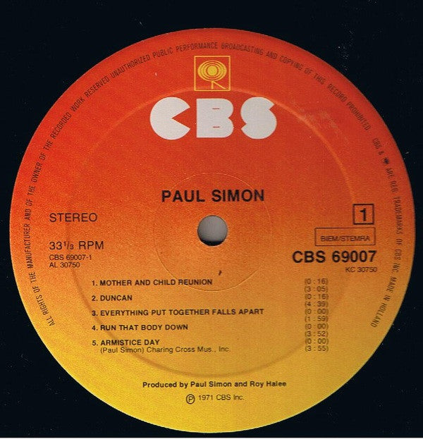 Paul Simon : Paul Simon (LP, Album, RP)