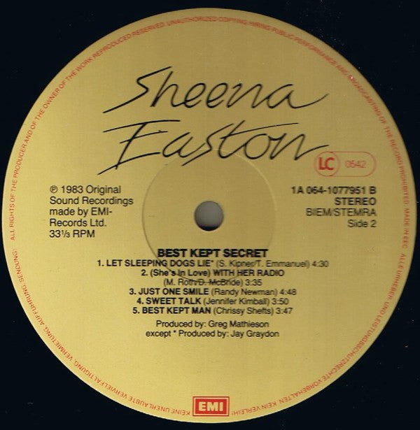 Sheena Easton : Best Kept Secret (LP, Album)