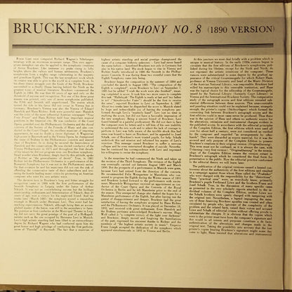 Anton Bruckner, Vienna Pro Musica Orchestra, Jascha Horenstein : Symphony No. 8 (1890 Version) (2xLP, Mono, RE, Gat)