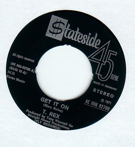T. Rex : Get It On / Raw Ramp (7", Single, Blu)