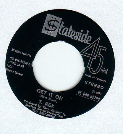T. Rex : Get It On / Raw Ramp (7", Single, Blu)