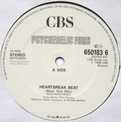 The Psychedelic Furs : Heartbreak Beat (New York Mix) (12")