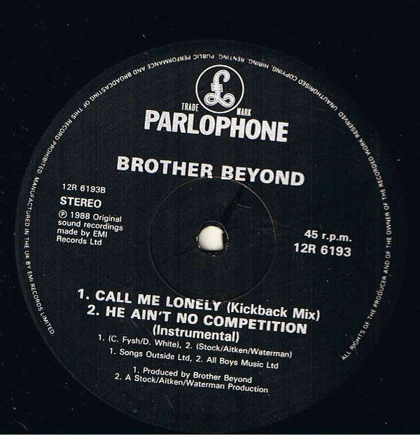 Brother Beyond : He Ain't No Competition (12")