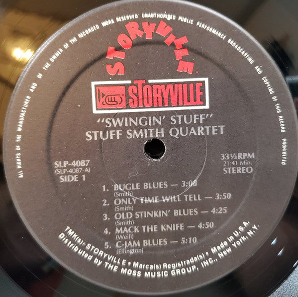 Stuff Smith Quartet : Swingin Stuff (LP, RE)