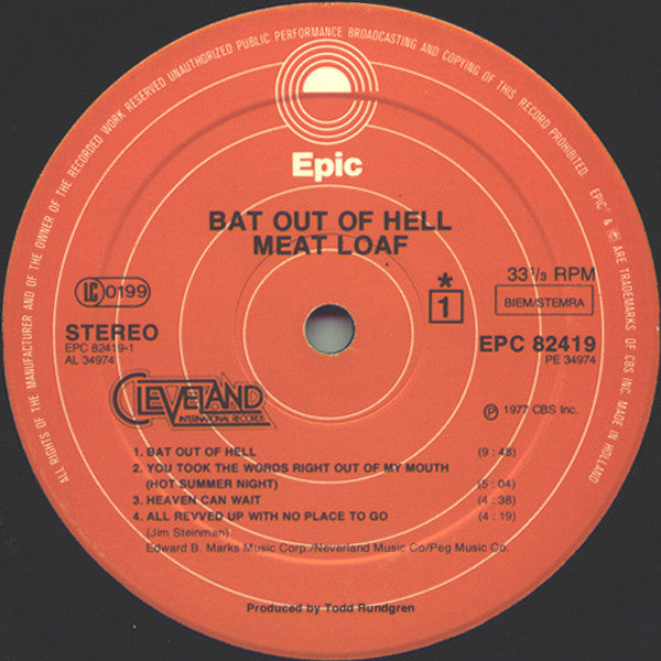 Meat Loaf : Bat Out Of Hell (LP, Album, RE)