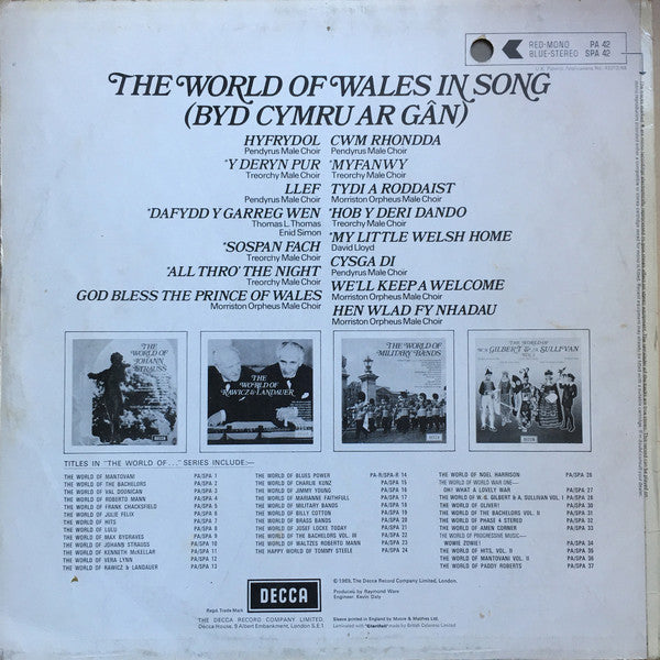Various : The World Of Wales In Song (Byd Cymru Ar Gân) (LP, Comp)
