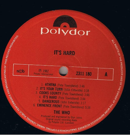 The Who : It's Hard (LP, Album)