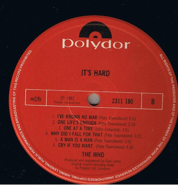 The Who : It's Hard (LP, Album)