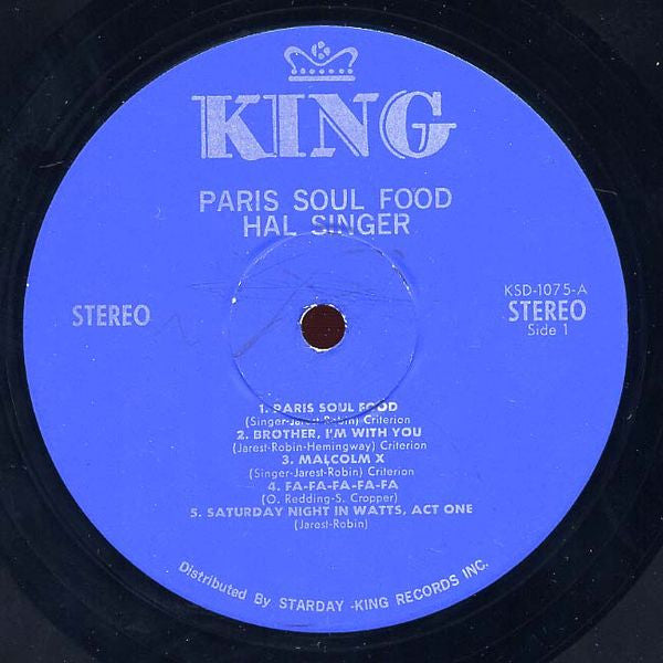 Hal Singer : Paris Soul Food (LP, Album)