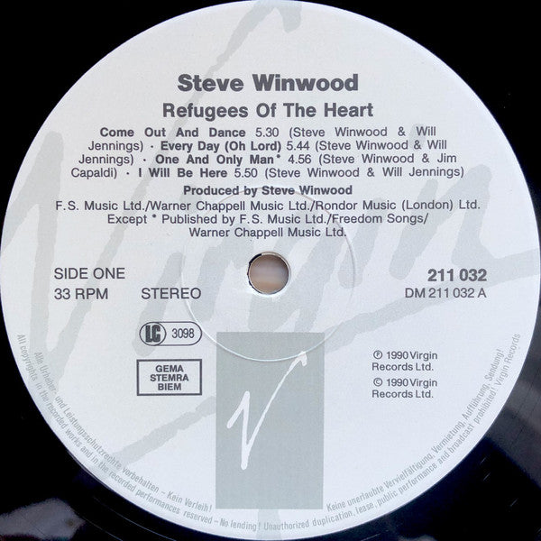 Steve Winwood : Refugees Of The Heart (LP, Album)