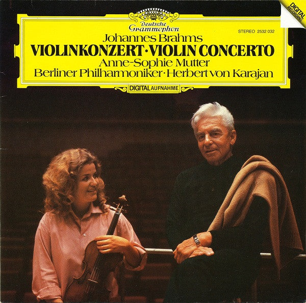 Johannes Brahms, Anne-Sophie Mutter, Berliner Philharmoniker · Herbert von Karajan : Violinkonzert = Violin Concerto (LP)