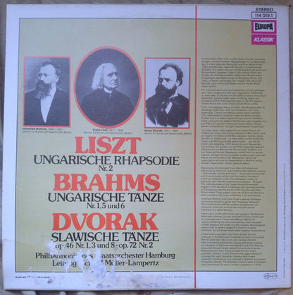 Johannes Brahms, Franz Liszt, Antonín Dvořák, Philharmonisches Staatsorchester Hamburg : Ungarische Rhapsodie, Ungarische Tänze, Slawische Tänze (LP, RE)