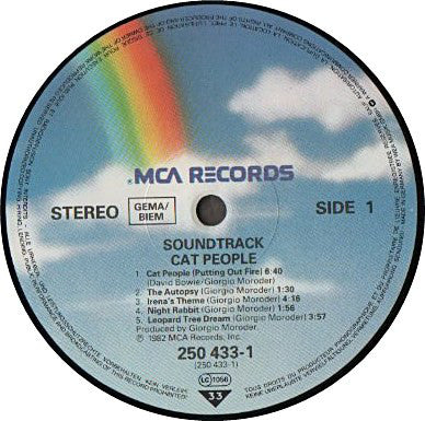 Giorgio Moroder : Cat People (Original Soundtrack) (LP, Album, RE)