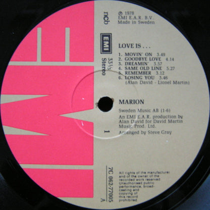 Marion (9) : Love Is... (LP, Album)