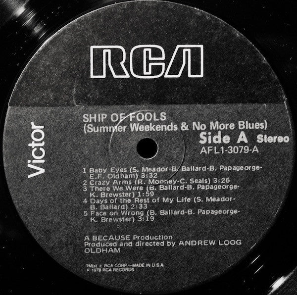 Werewolves : Ship Of Fools (Summer Weekends And No More Blues) (LP, Album)