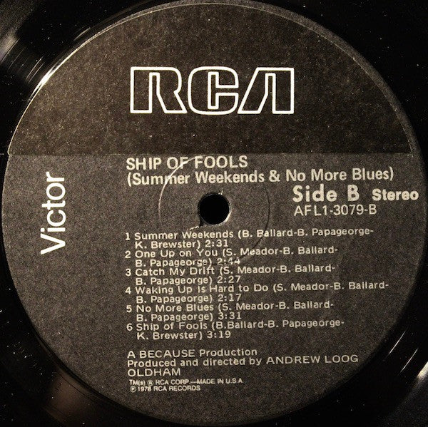 Werewolves : Ship Of Fools (Summer Weekends And No More Blues) (LP, Album)