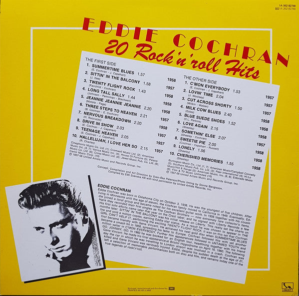 Eddie Cochran : 20 Rock 'n' Roll Hits (LP, Comp, Mono, RE)