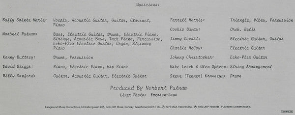 Buffy Sainte-Marie : Changing Woman (LP, Album, RE)