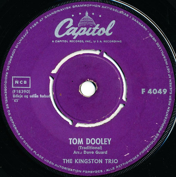 Kingston Trio : Tom Dooley (7", Single)