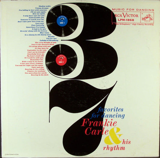 Frankie Carle And His Rhythm : 37 Favorites For Dancing (LP, Mono, Ind)