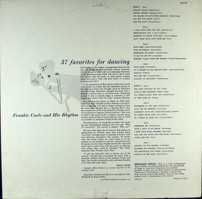 Frankie Carle And His Rhythm : 37 Favorites For Dancing (LP, Mono, Ind)