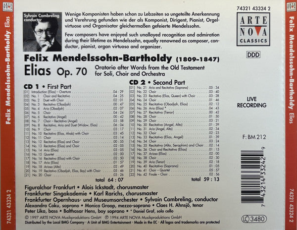Frankfurter Opern- Und Museumsorchester, Felix Mendelssohn-Bartholdy, Sylvain Cambreling : Elias (2xCD)