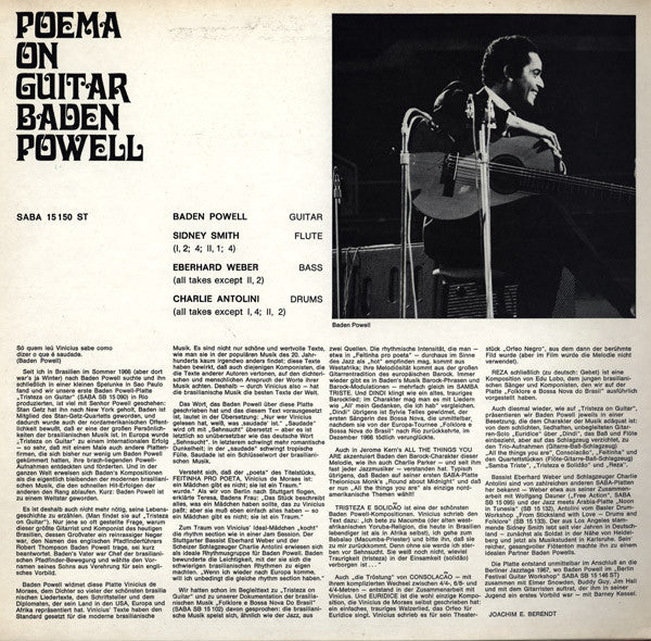 Baden Powell : Poema On Guitar (LP, Album, Gat)