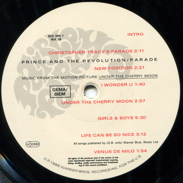 Prince And The Revolution : Parade (LP, Album, Gat)