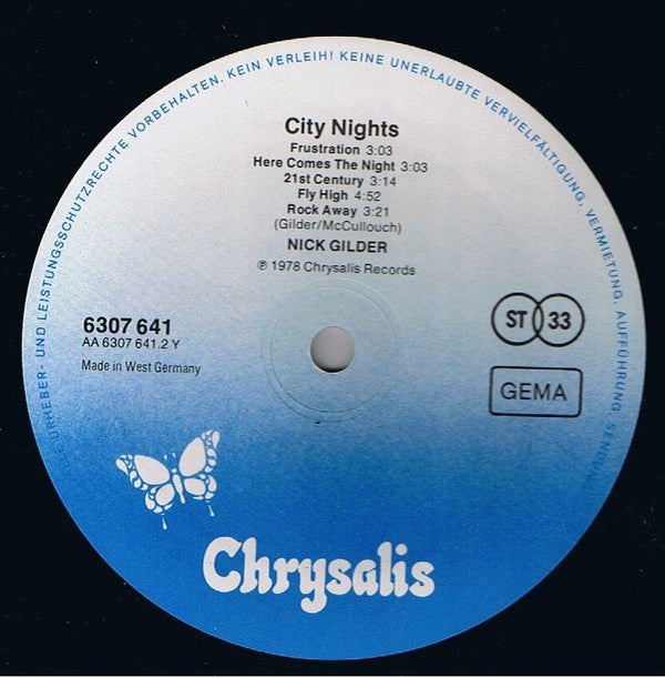 Nick Gilder : City Nights (LP, Album)