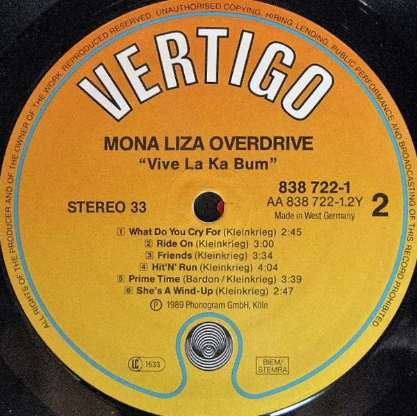 Mona Liza Overdrive : Vive La Ka Bum (LP, Album)