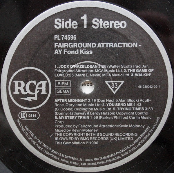 Fairground Attraction : Ay Fond Kiss (LP, Album, Comp)
