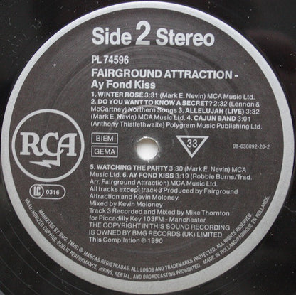 Fairground Attraction : Ay Fond Kiss (LP, Album, Comp)