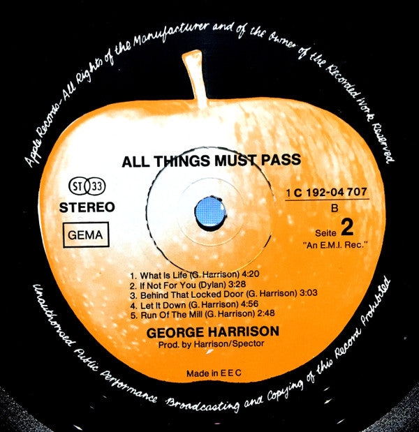 George Harrison : All Things Must Pass (Box + 3xLP + Album)