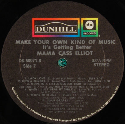 Cass Elliot : Make Your Own Kind Of Music - It's Getting Better (LP, Album, Mon)