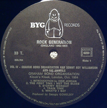 The Graham Bond Organization / Sonny Boy Williamson (2) + The Animals : Rock Generation Vol. 4 Graham Bond - The Beginning Of Jazz-Rock (LP, Comp)